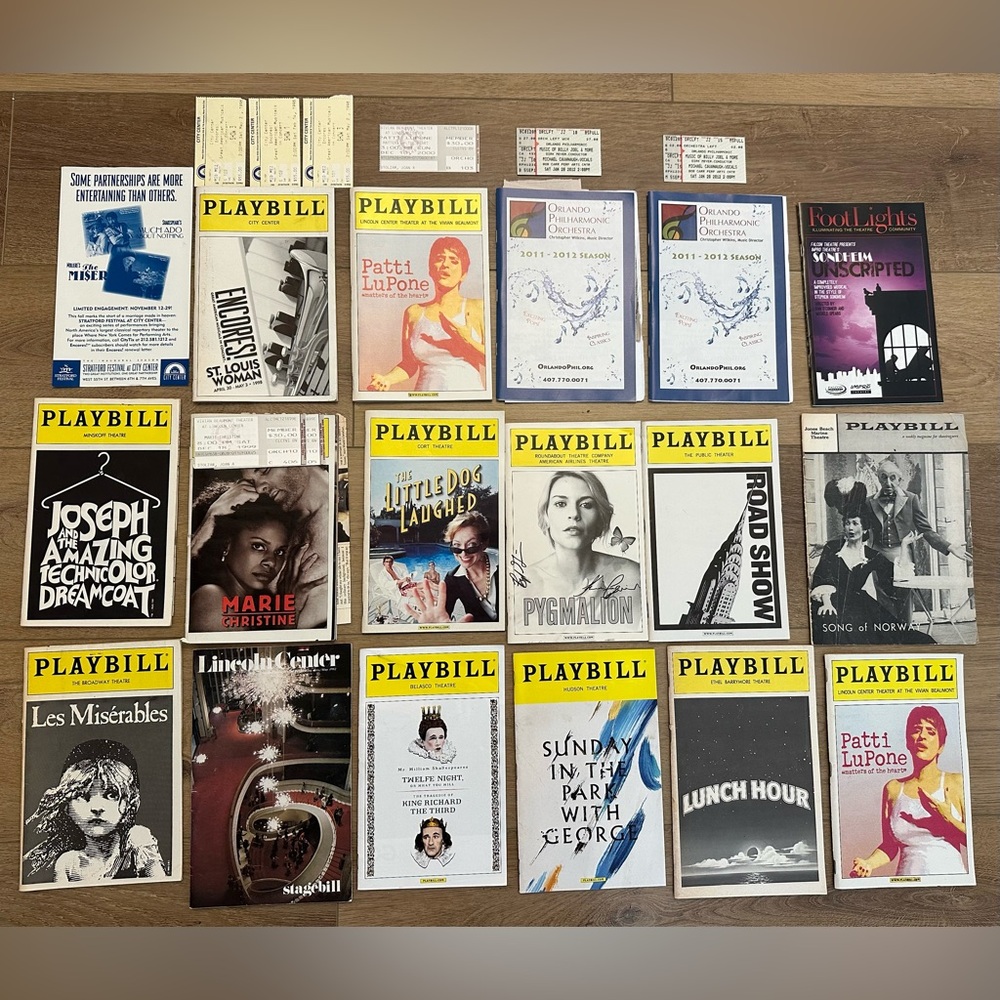 Playbill Lot of 17 From 1980s, 1990s, 2000s
Autographs Tix Stubs Inserts Lot 2